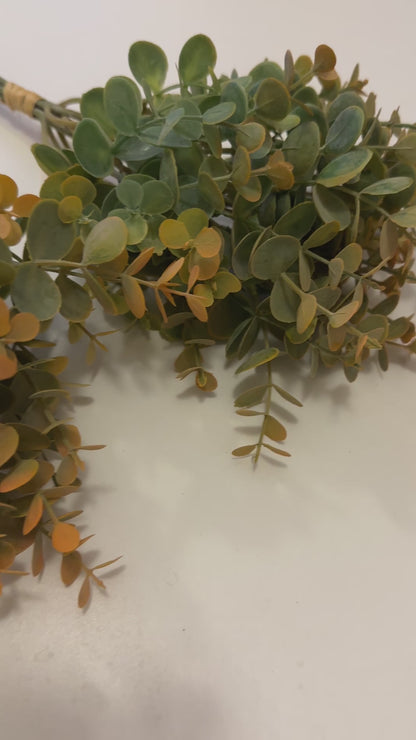 Artificial Eucalyptus Bundle Green and Orange - 36cm