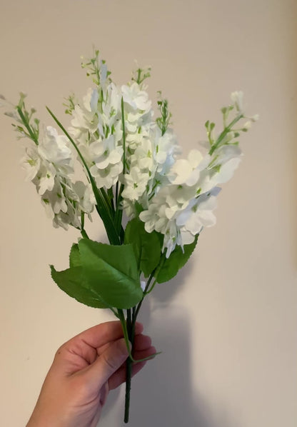 Artificial Lilac Flower Spray - White 35cm
