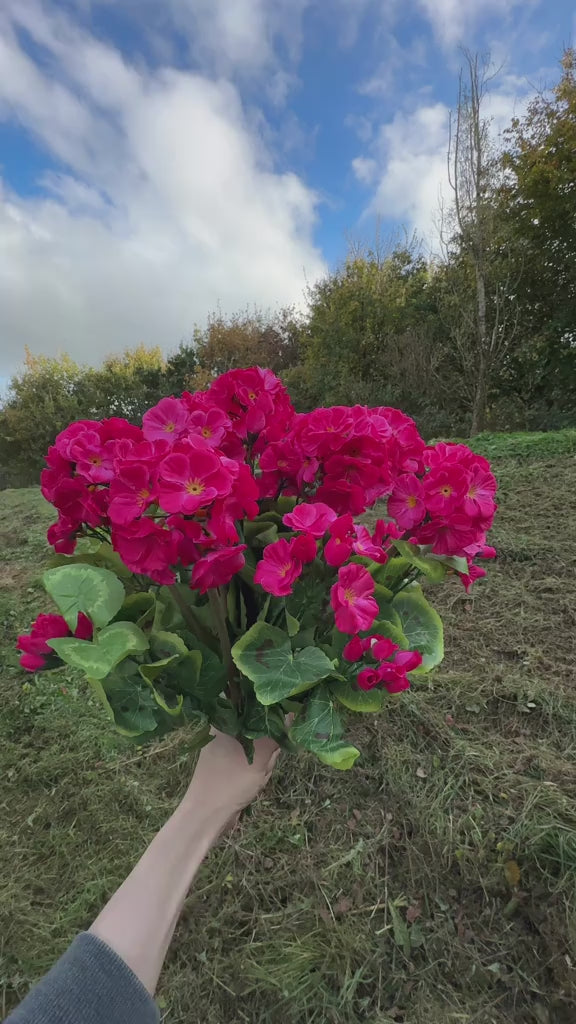 Artificial Pink Geranium Flower Bush