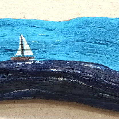 'Sail Boats' Original Devon Driftwood Wall Art