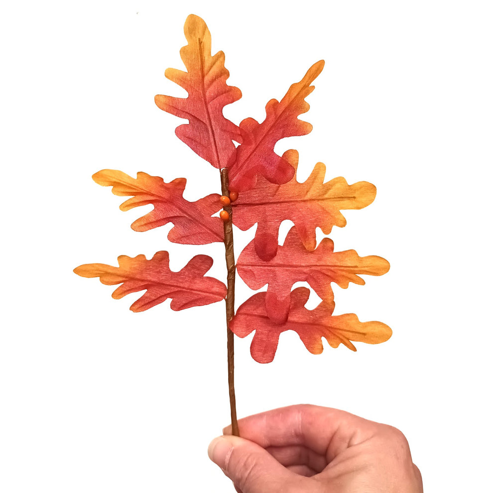 Artificial Autumn Oak Tree Leaf Stems Faux Leaves Devon Artificial