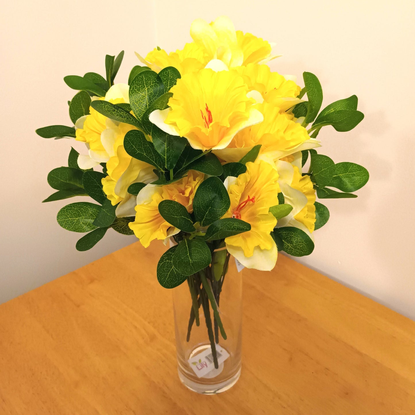 Artificial Daffodil Flowers with Foliage Filler Arrangement