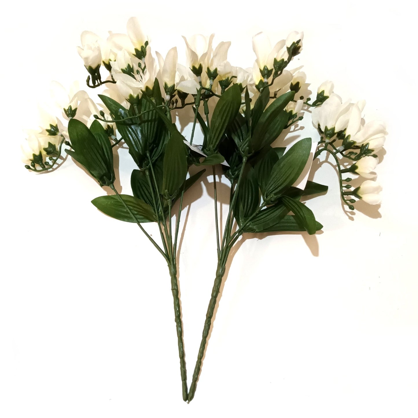 Artificial Freesia Bush with White Flowers 35cm
