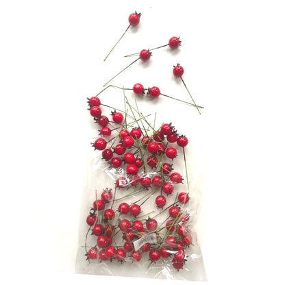 Pack of 72 Artificial Red Berry Picks 7cm