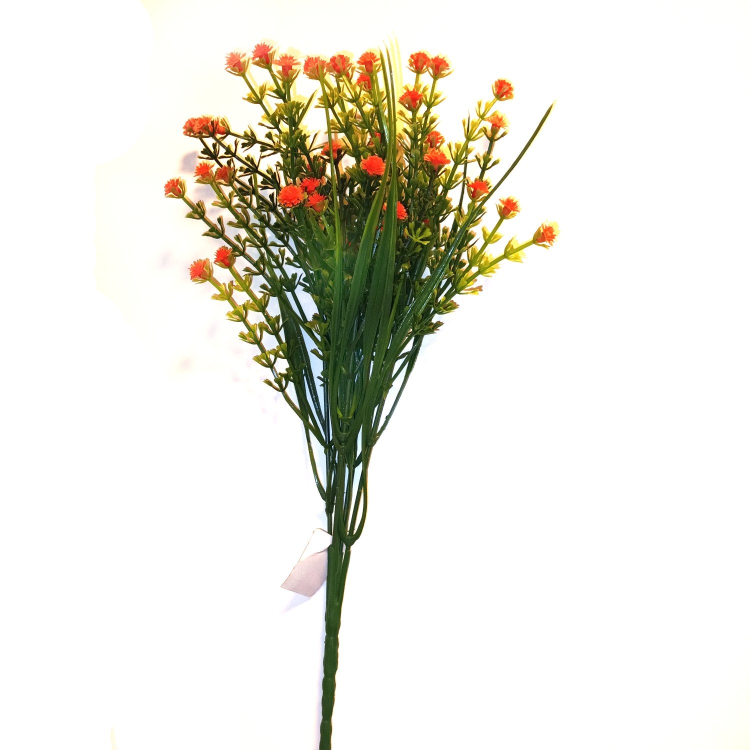 Artificial Gypsophila Plant with Orange Faux Flowers