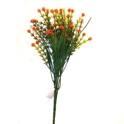 Artificial Gypsophila Plant with Orange Faux Flowers