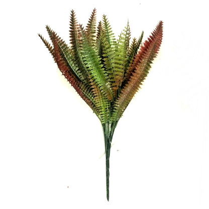Artificial Red and Green Fern Bush