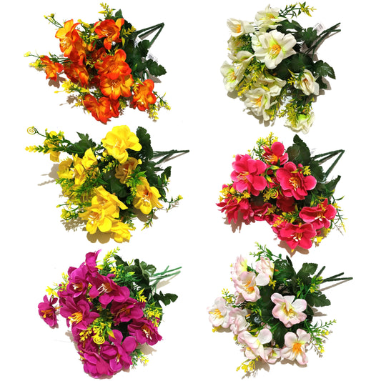 Artificial Mini Cosmos Flower Bush 31cm - 6 Colours to Choose From