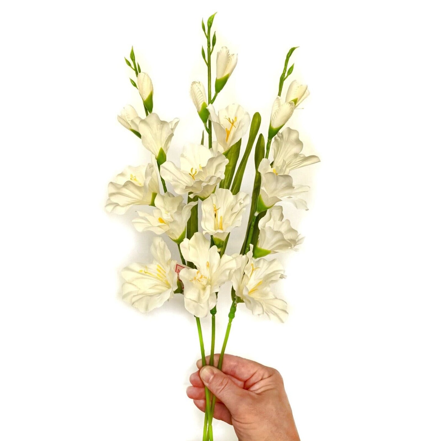 Artificial Gladiolus Flower Stem 58cm Ivory / Cream