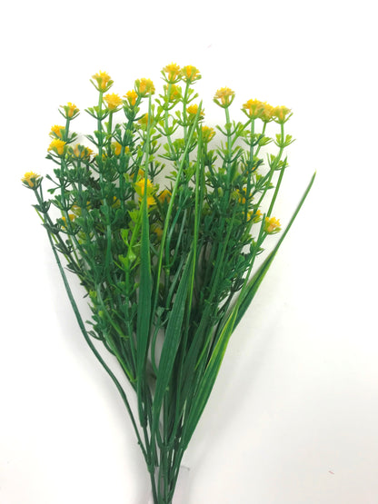 Artificial Gypsophila Bush 30cm with Yellow Flowers